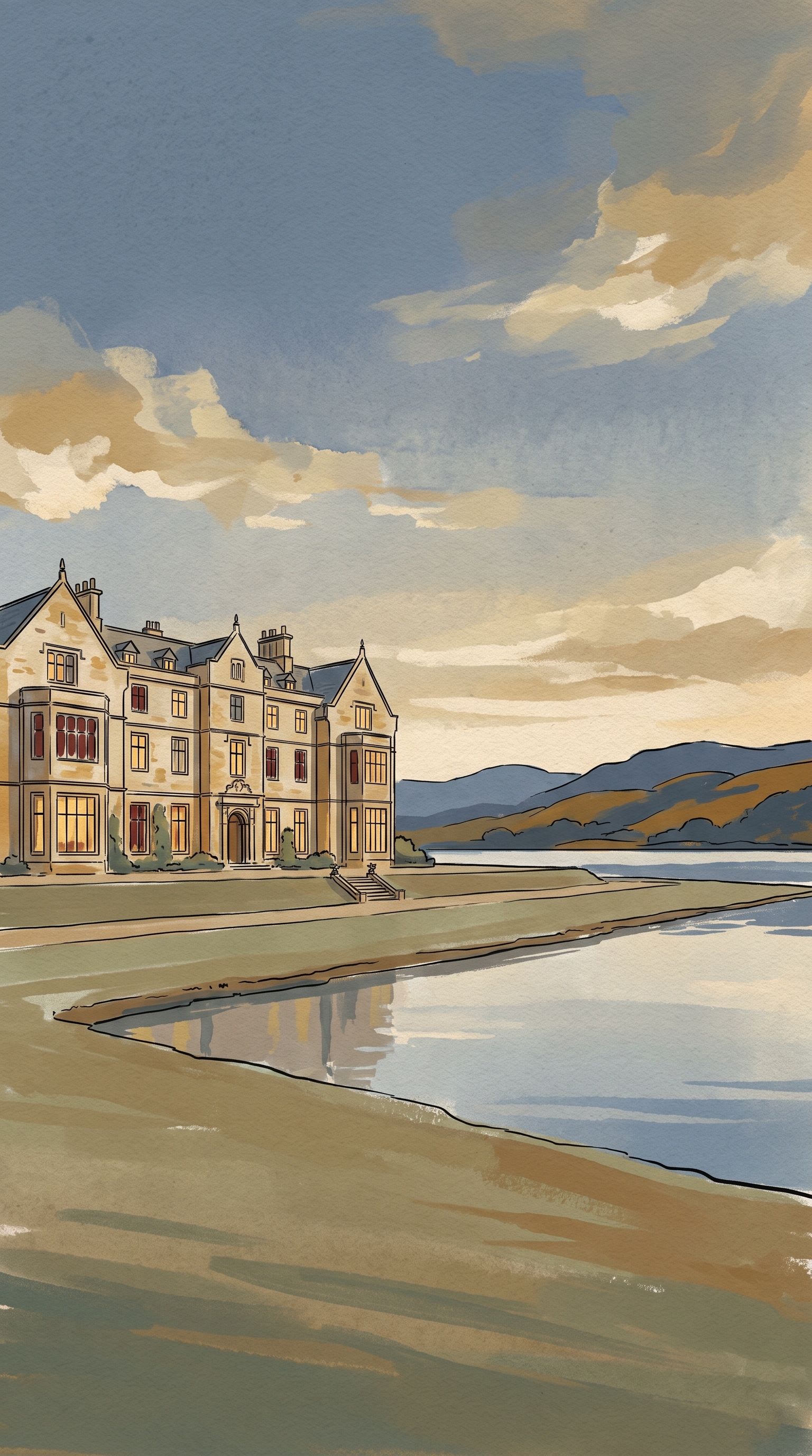 Painted setting: Tarnside, a country house on the shore of Lake Wenmere.