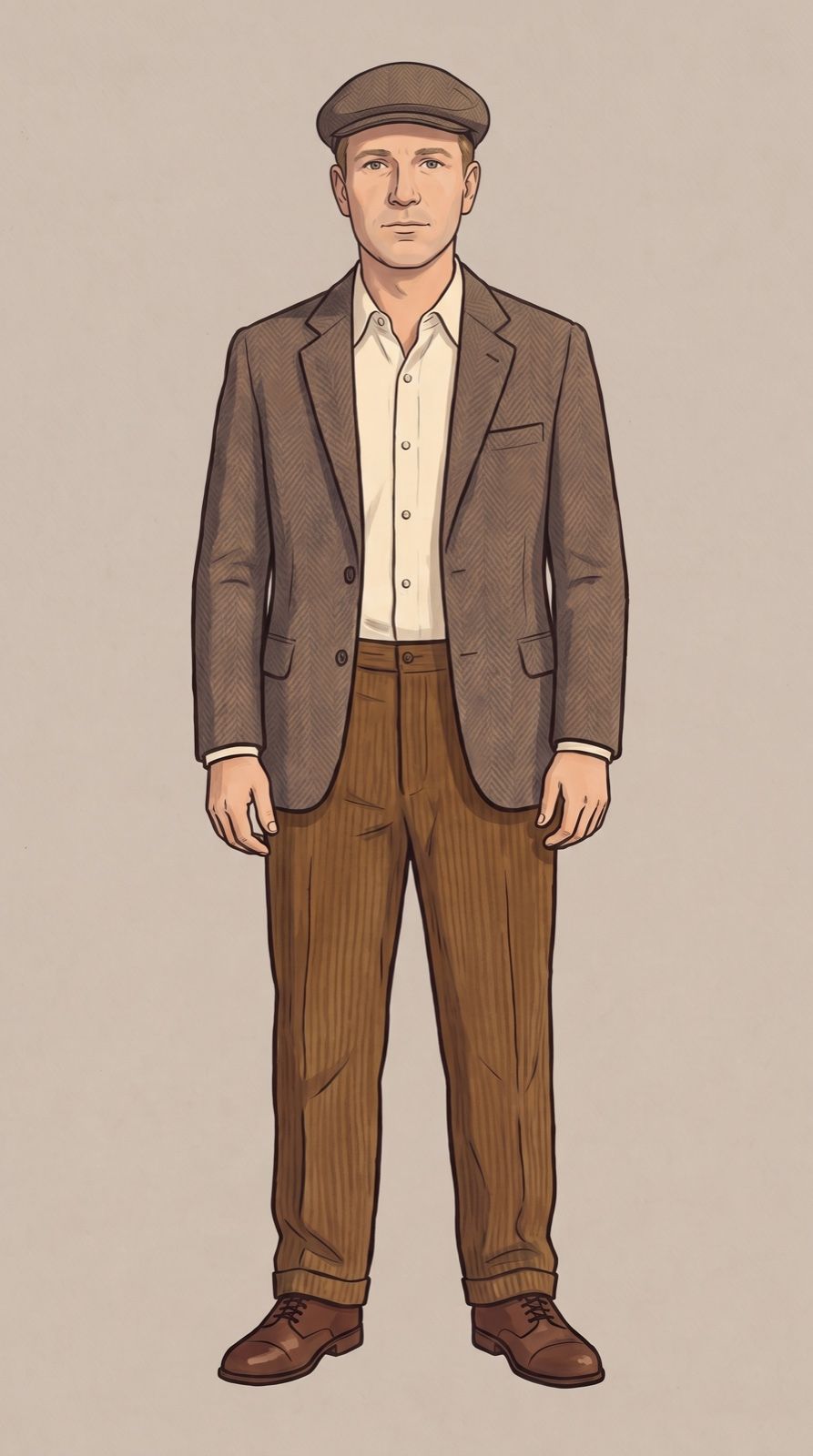 Suspect 2, Stefan Nowak: a painted full-length portrait.