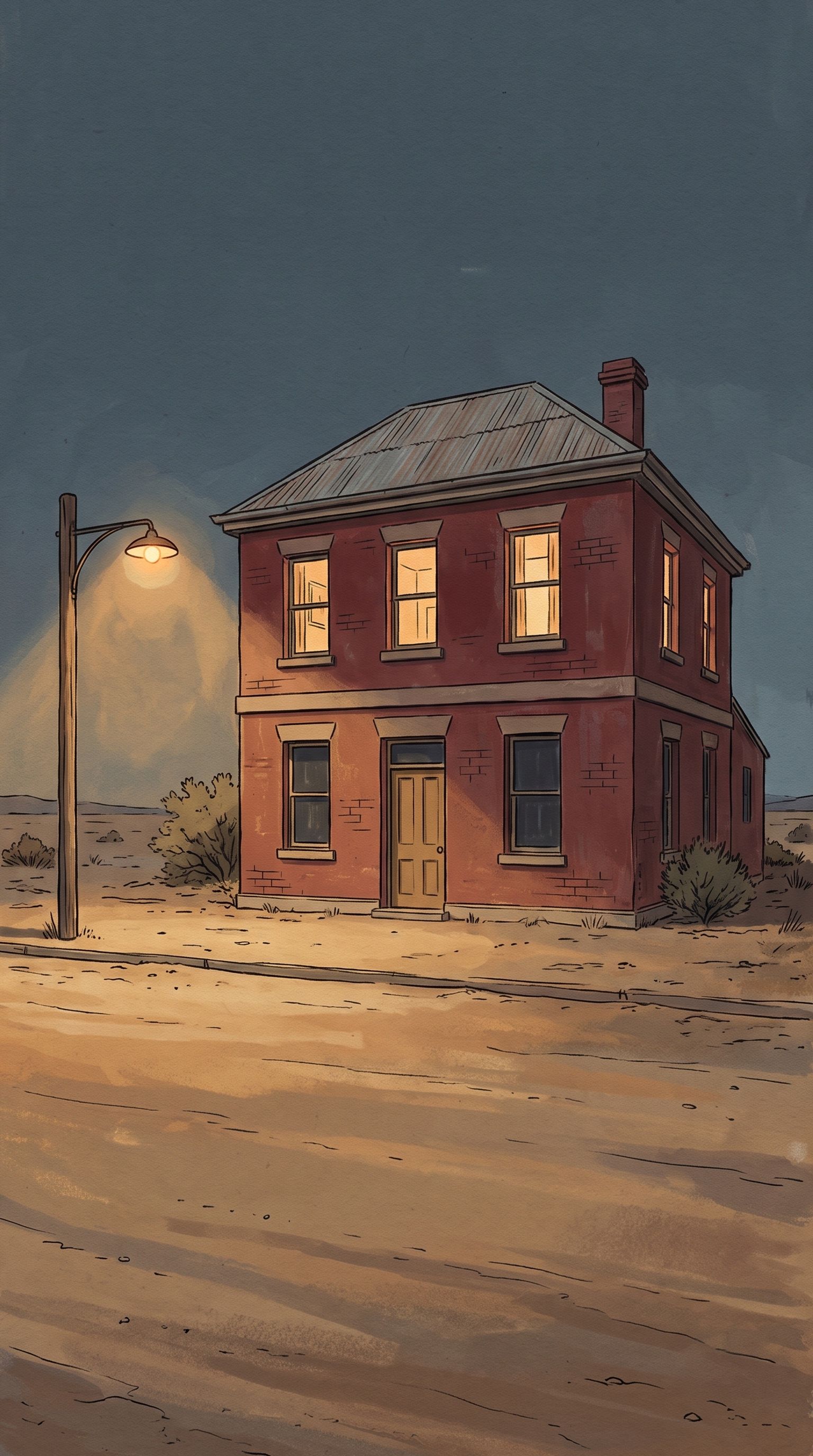 Painted setting: The telephone exchange above the post office, Coolabah Flat.