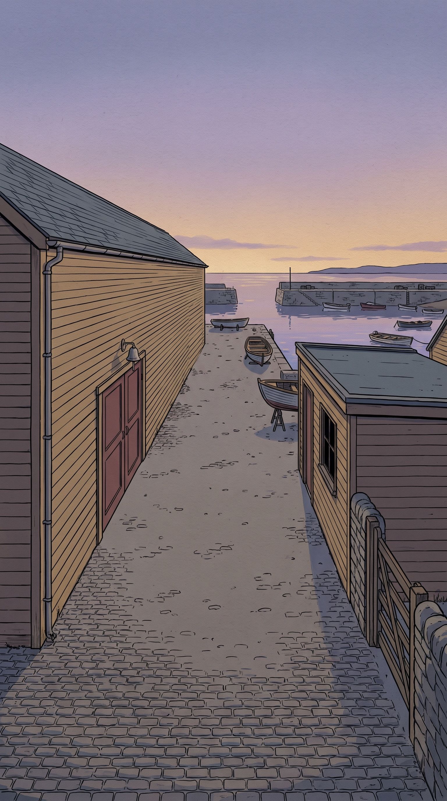 Painted setting: Tolley's Yard, a boatyard and net loft on Gullhaven harbour.